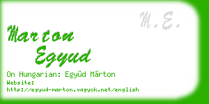 marton egyud business card