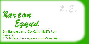 marton egyud business card